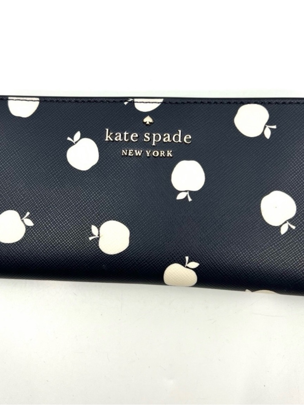 kate spade Blue and White Apple Orchard Slim Bi-Fold Wallet